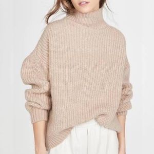 Anine Bing Camel Alpaca Blend Sydney Oversized Turtleneck Sz XS